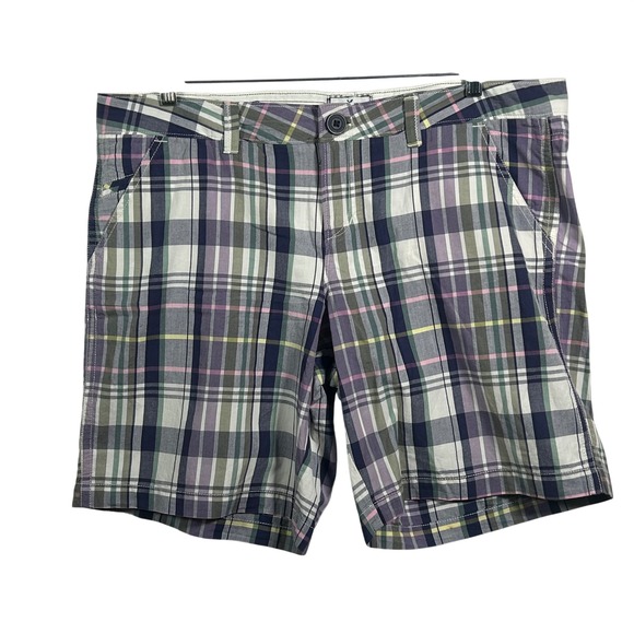 American Eagle Outfitters Pants - American Eagle Outfitters Plaid Shorts Womens 16 Purple Green Pink Cotton